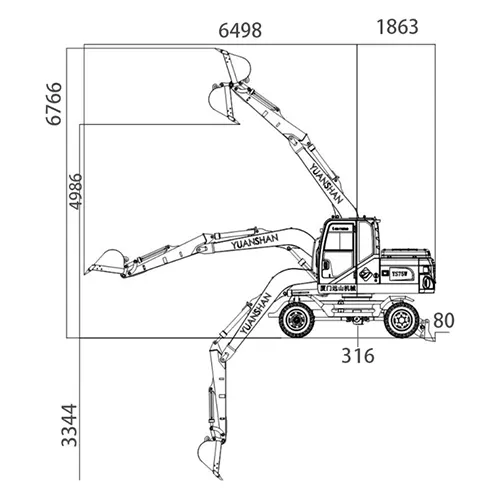 Excavadora sobre ruedas ST609W